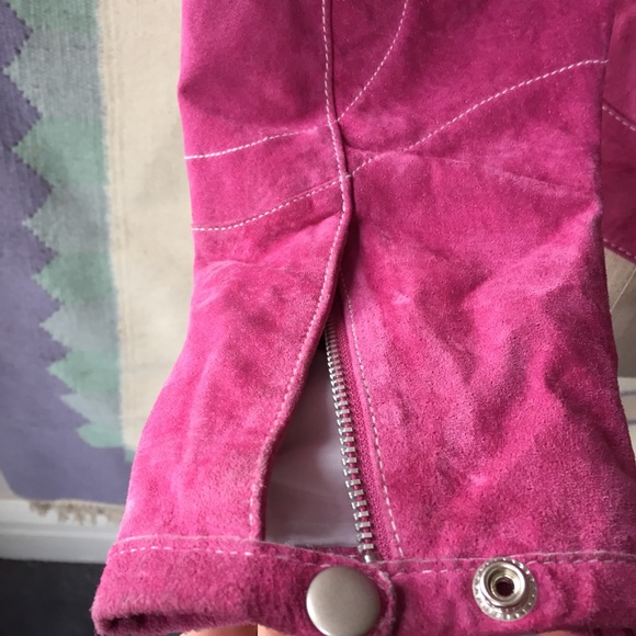 Genuine Leather Pink Biker Jacket - Picture 6 of 8